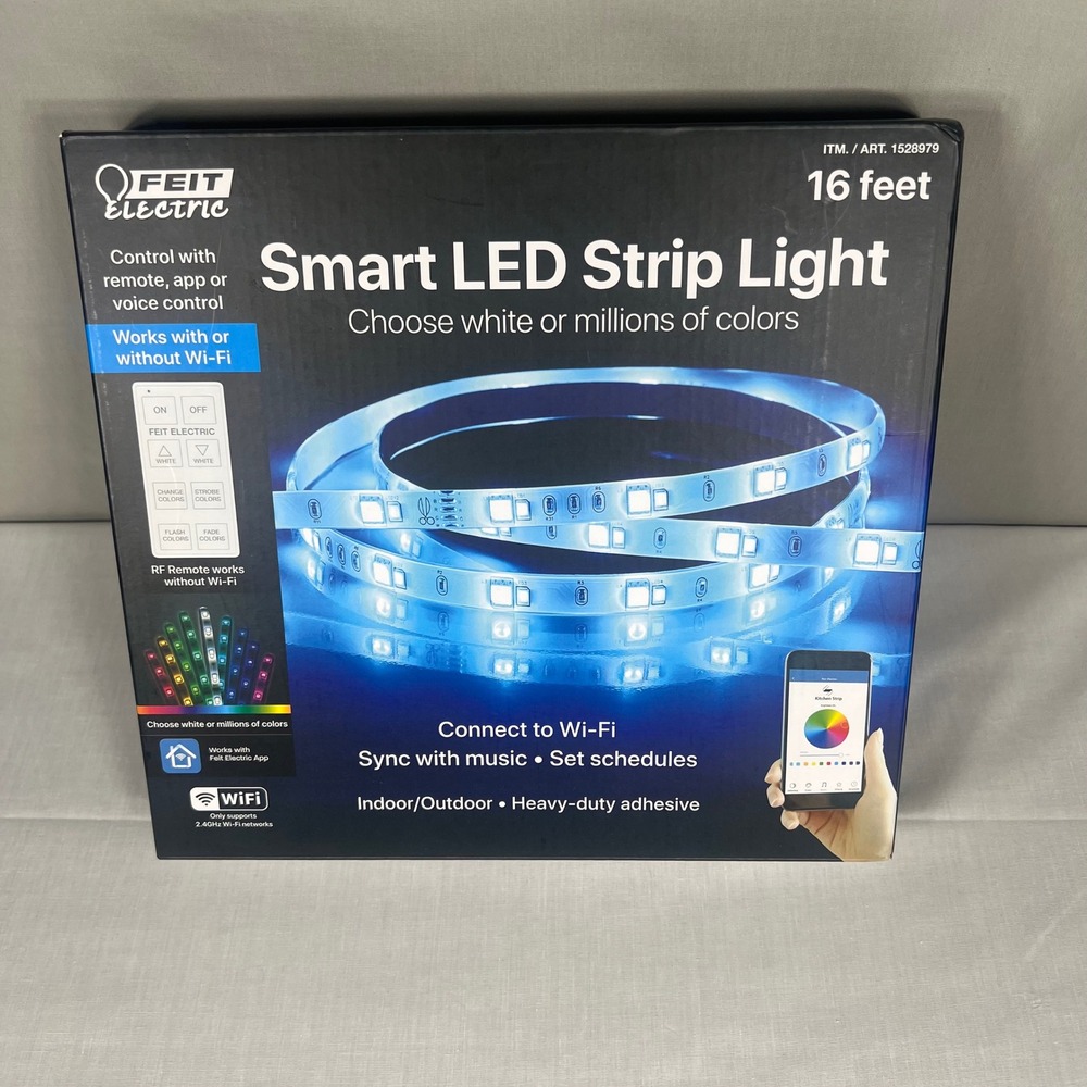 Feit Electric 16ft Smart LED Strip Light RGBW WiFi App Remote TAPE16/RGBW